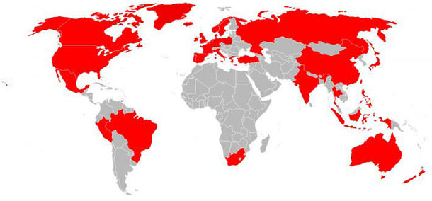 2011 Sherpa survey responses came from these countries